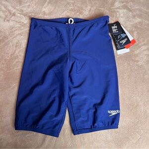 SPEEDO Boy's 'Jammer' Navy Blue Training Swim Bottoms - Size 10